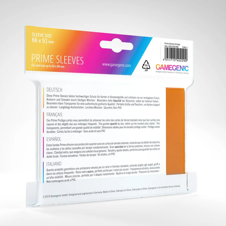 Gamegenic Standard Prime Sleeves: Orange (100)