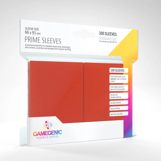 Gamegenic Standard Prime Sleeves: Red (100)