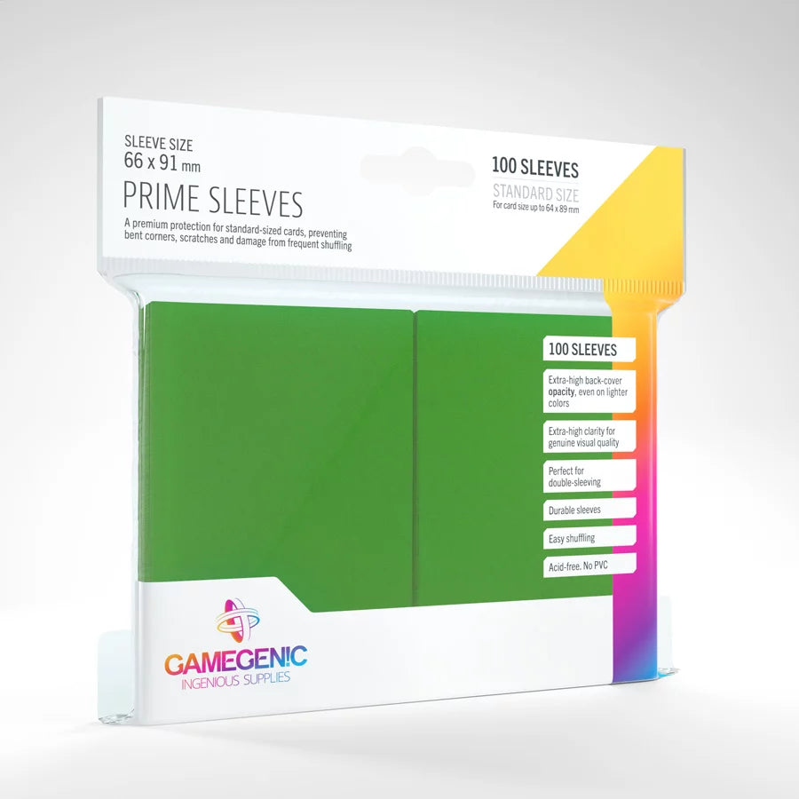 Gamegenic Standard Prime Sleeves: Green (100)