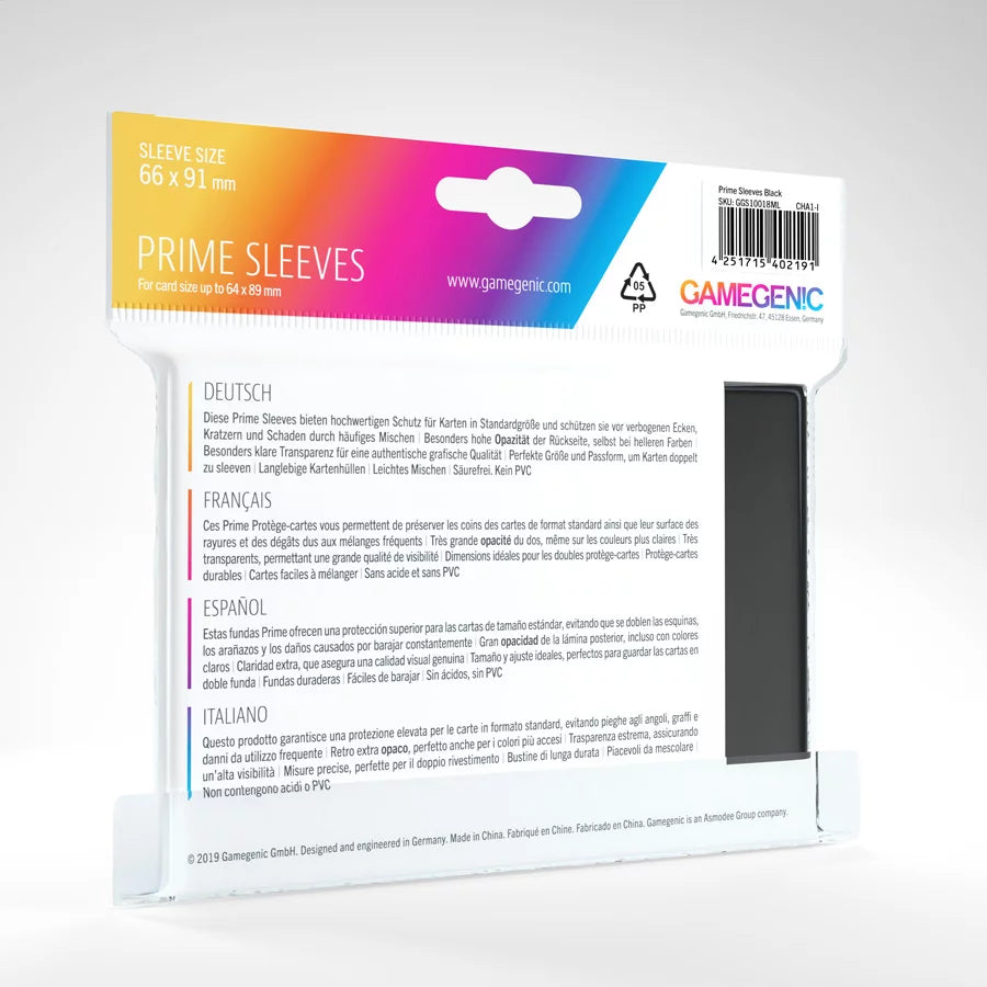 Gamegenic Standard Prime Sleeves: Black (100)