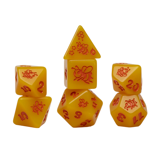 Sirius Polyhedral Dice Set: Animals Series - Golden Buzz