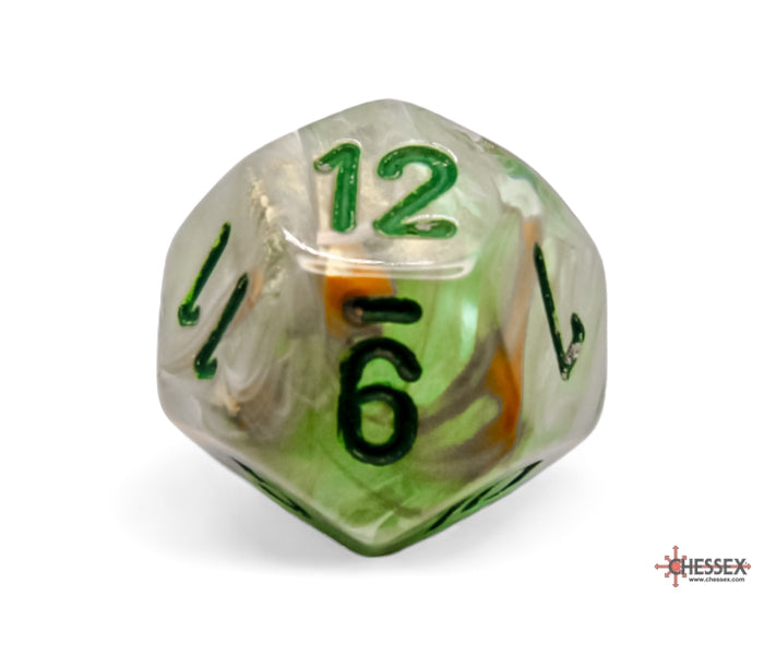 Chessex Polyhedral Dice Set: Marble (Green/Dark Green)