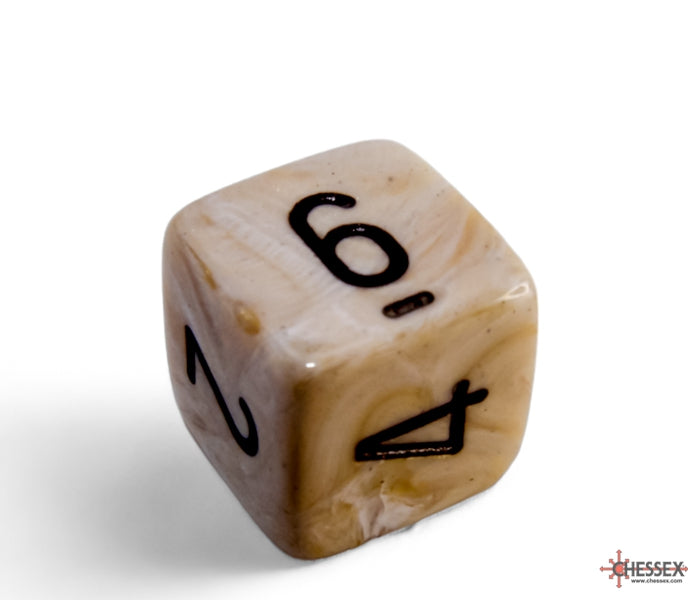 Chessex Polyhedral Dice Set: Marble (Ivory/Black)