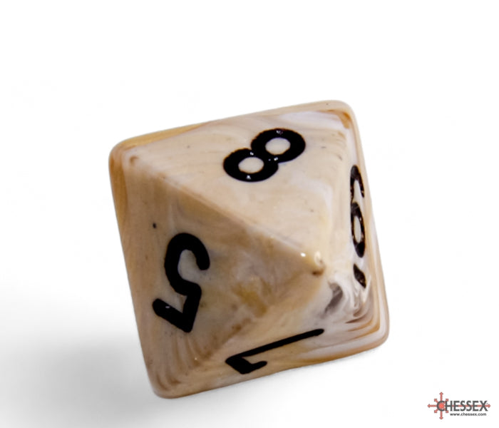 Chessex Polyhedral Dice Set: Marble (Ivory/Black)