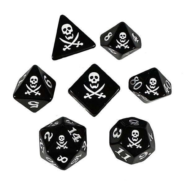 Black Oak Workshop Polyhedral Dice Set: Pirates - Jolly Roger