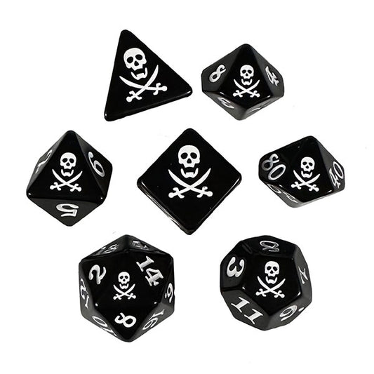 Black Oak Workshop Polyhedral Dice Set: Pirates - Jolly Roger