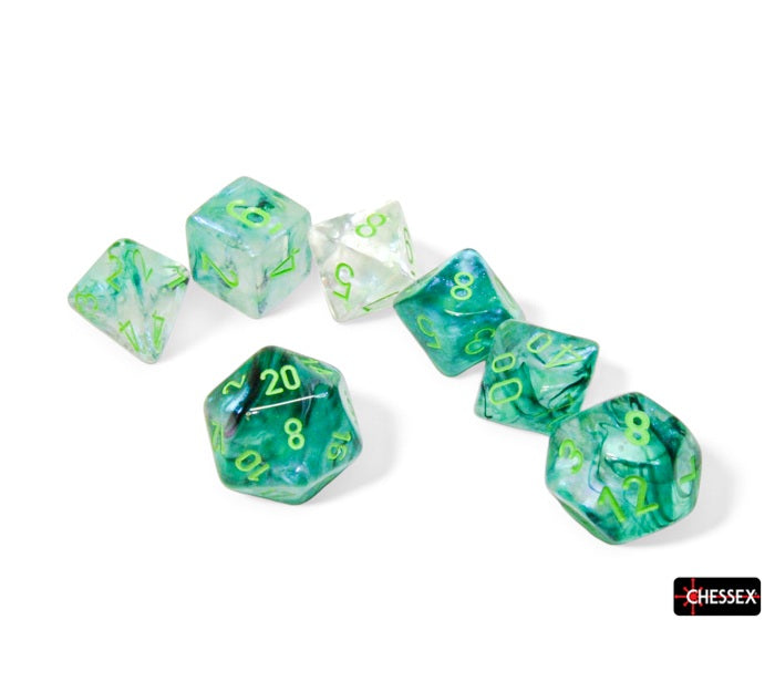 Chessex Polyhedral Dice Set: Borealis Luminary (Kelp/Light Green)