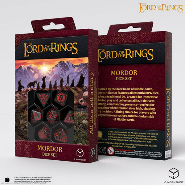 Q-Workshop Polyhedral Dice Set: Lord of the Rings (Mordor)