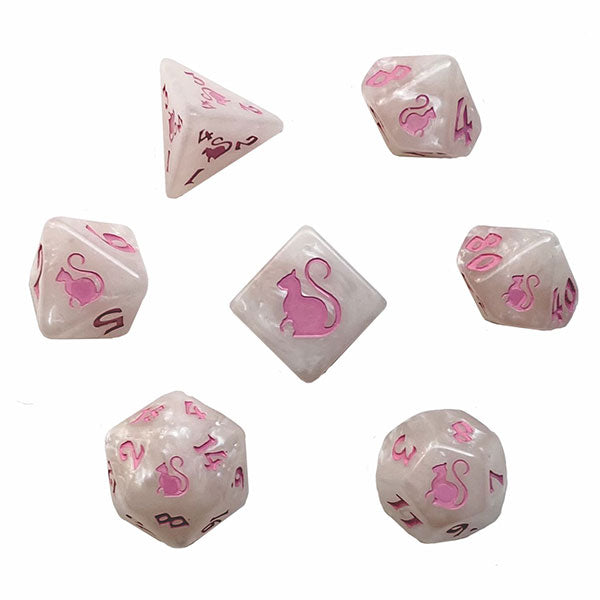 Black Oak Workshop Polyhedral Dice Set: Kitty Clacks - Marie