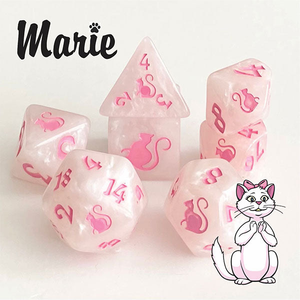 Black Oak Workshop Polyhedral Dice Set: Kitty Clacks - Marie