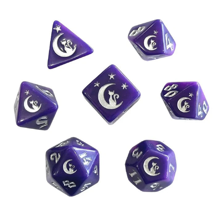 Black Oak Workshop Polyhedral Dice Set: Moonbeam