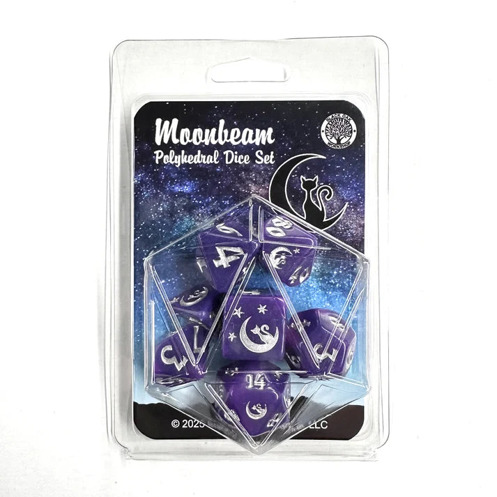 Black Oak Workshop Polyhedral Dice Set: Moonbeam