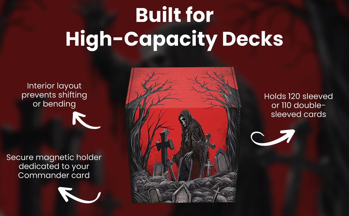 Realm Guard Windowed Deck Box: Red Necromancer