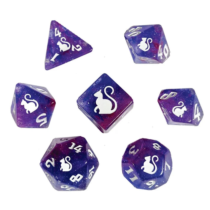 Black Oak Workshop Polyhedral Dice Set: Kitty Clacks - Quantum