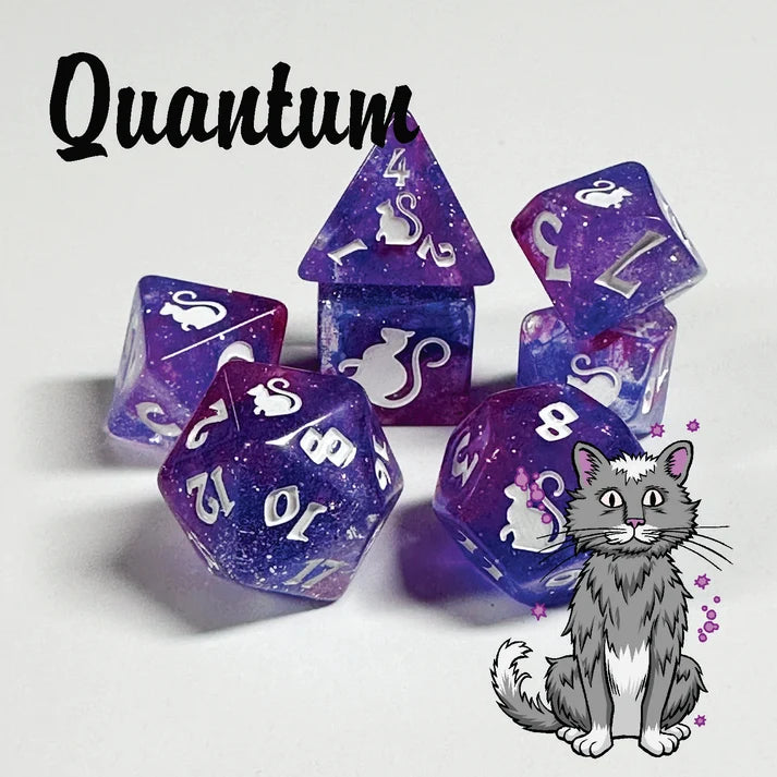 Black Oak Workshop Polyhedral Dice Set: Kitty Clacks - Quantum