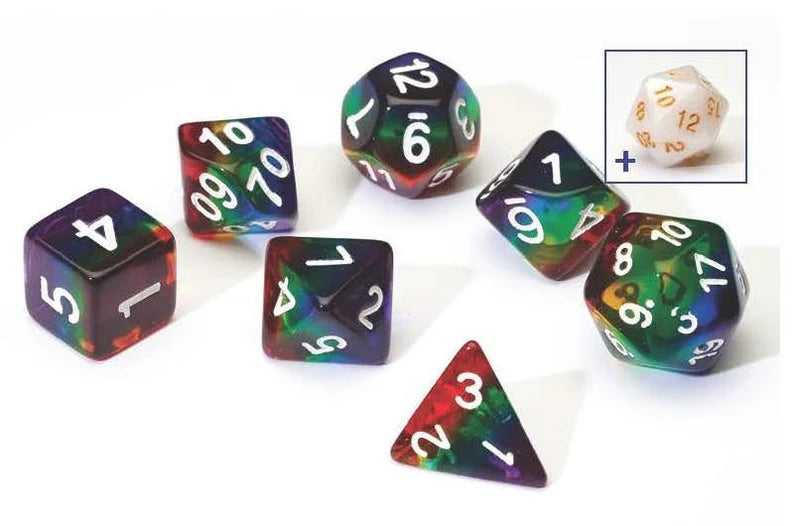 Sirius Polyhedral Dice Set: Rainbow Transparent