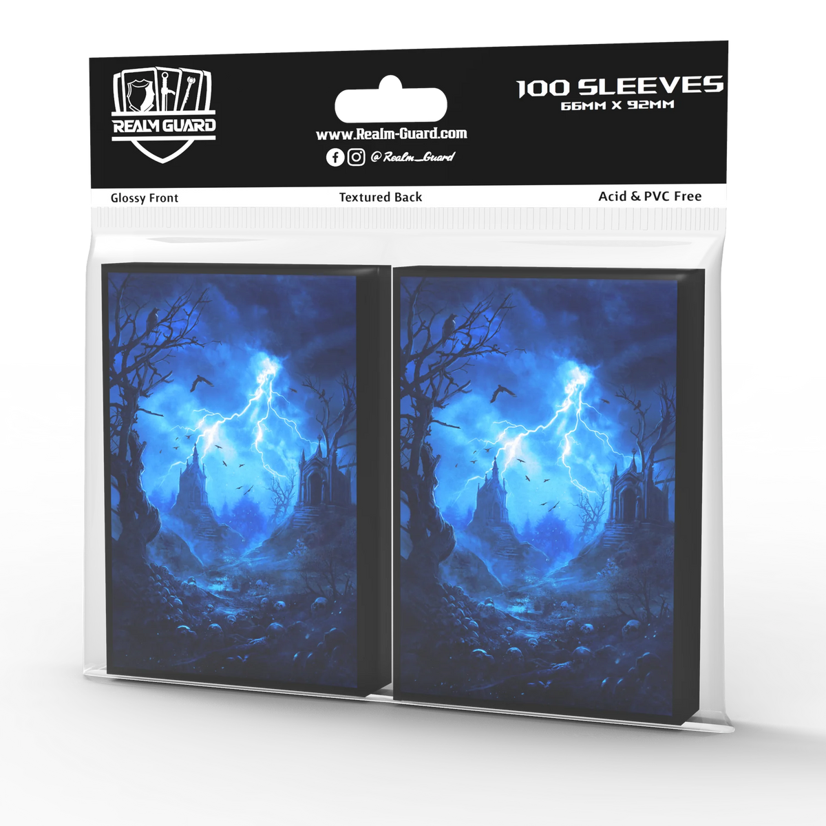 Realm Guard Card Sleeves - Blue Black Graveyard
