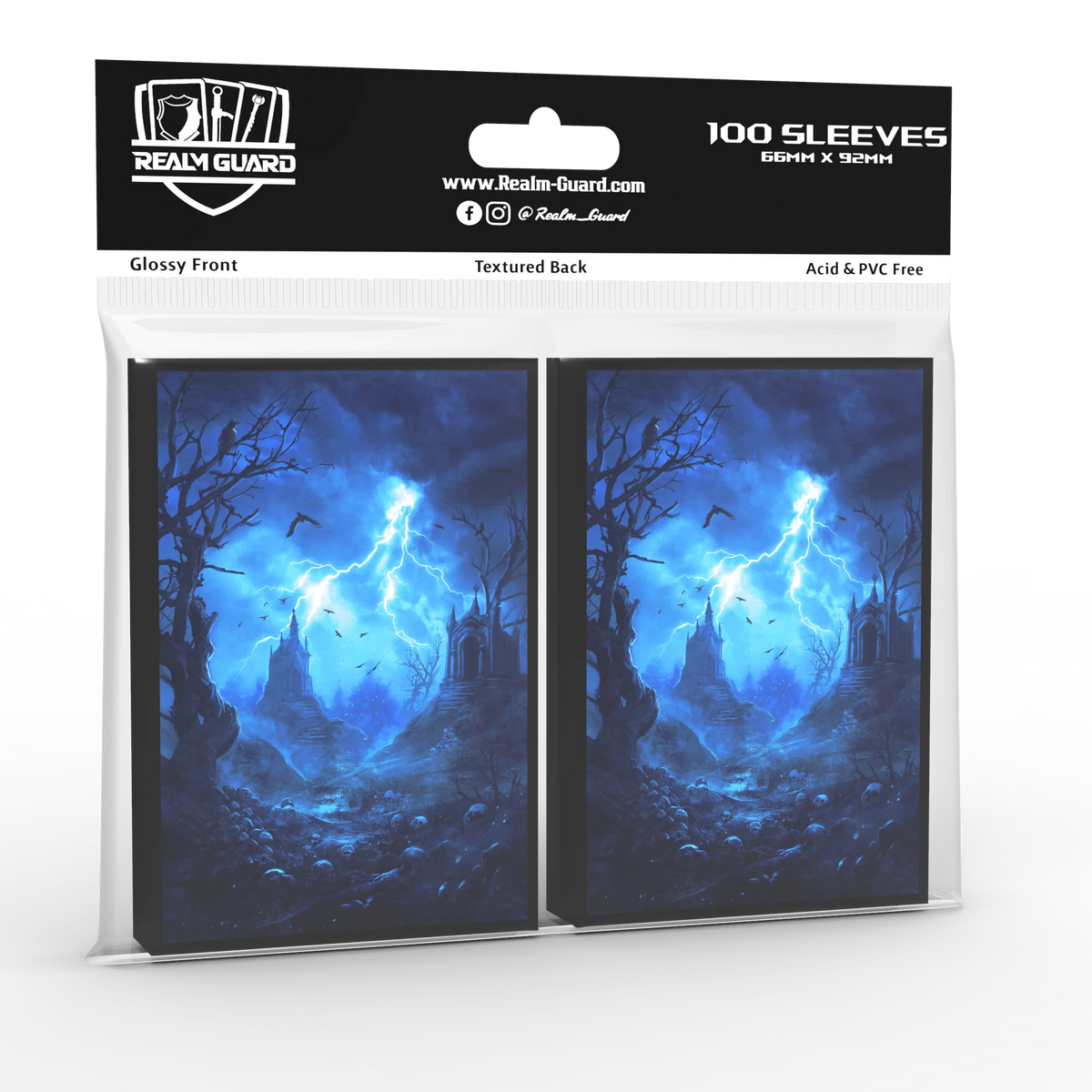 Realm Guard Card Sleeves - Blue Black Graveyard