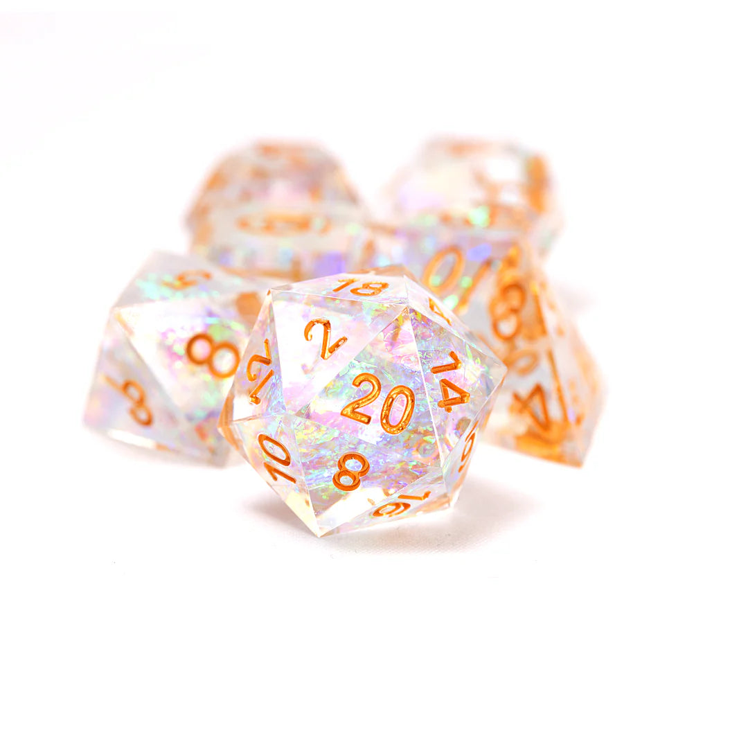 Sirius Polyhedral Dice Set: Sharp Crystal Fairy (Clear/Gold)