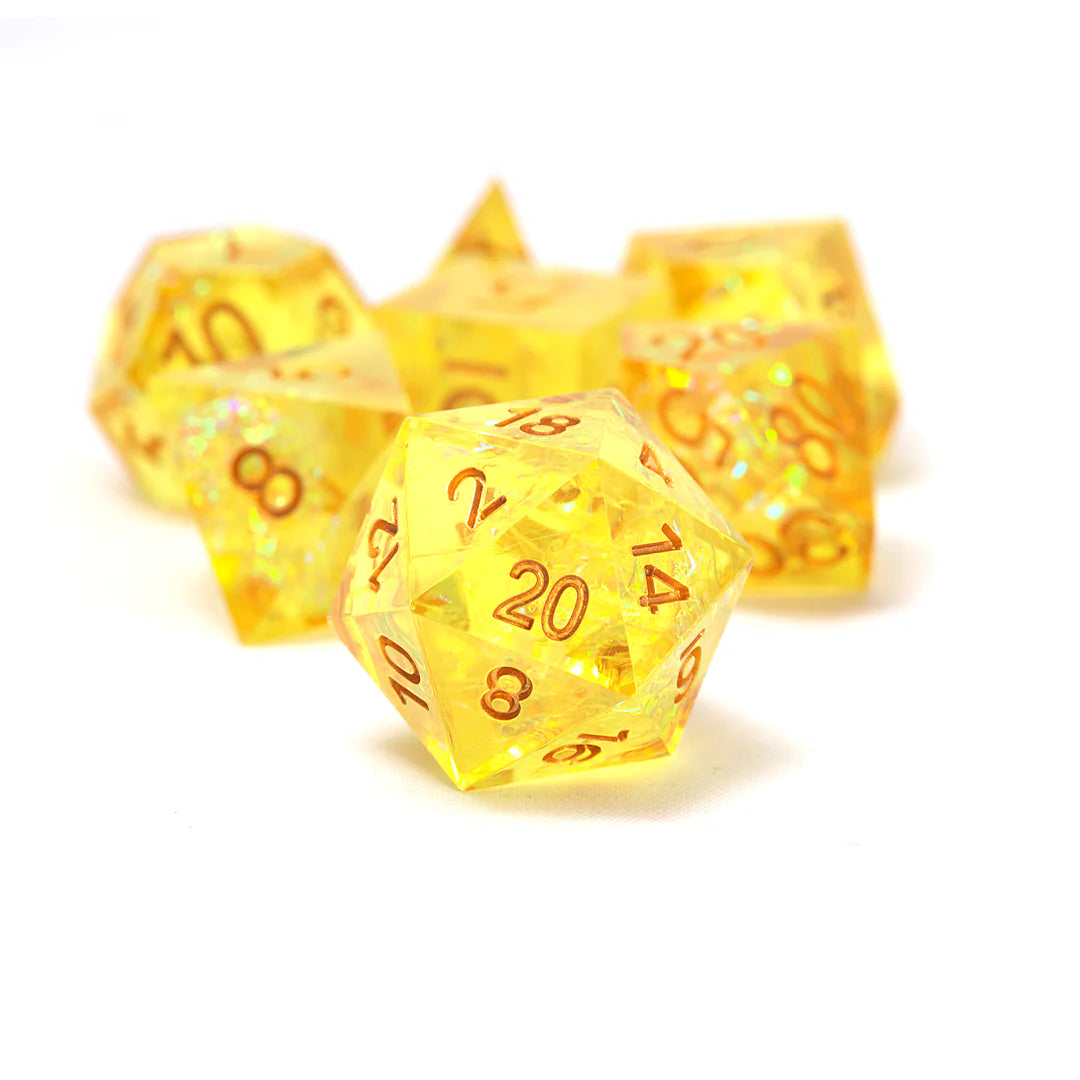 Sirius Polyhedral Dice Set: Sharp Fairy (Yellow/Gold)