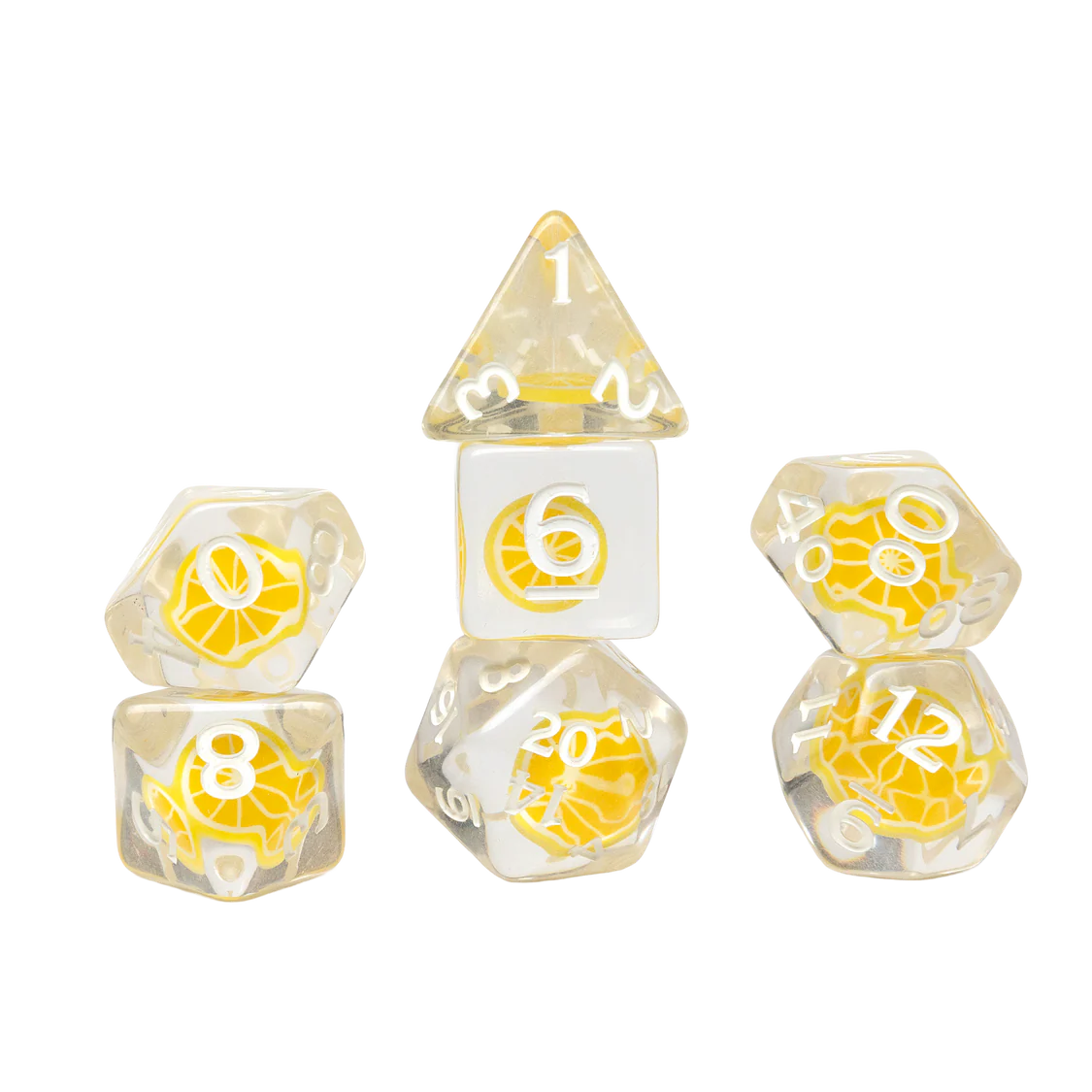 Sirius Polyhedral Dice Set: Fruit Slice Lemon