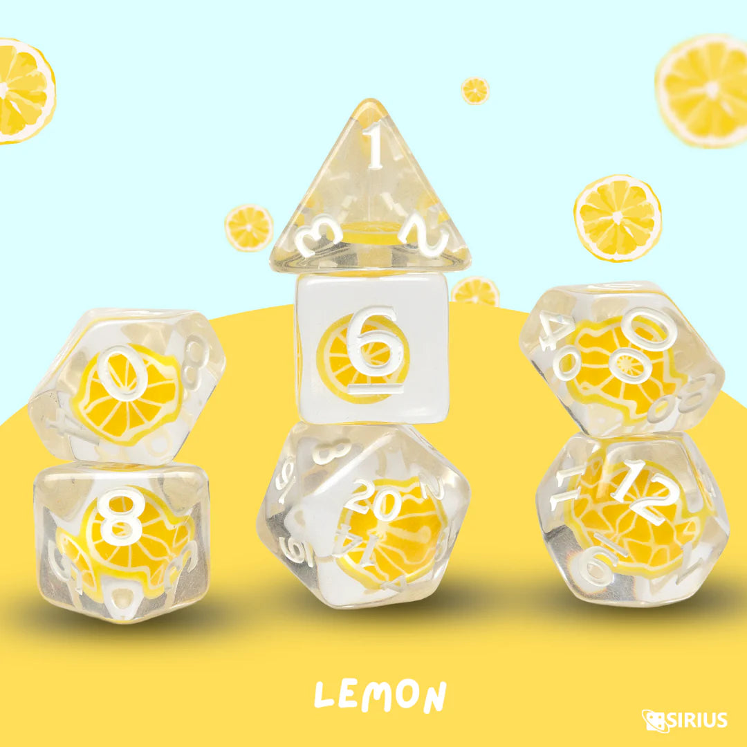 Sirius Polyhedral Dice Set: Fruit Slice Lemon
