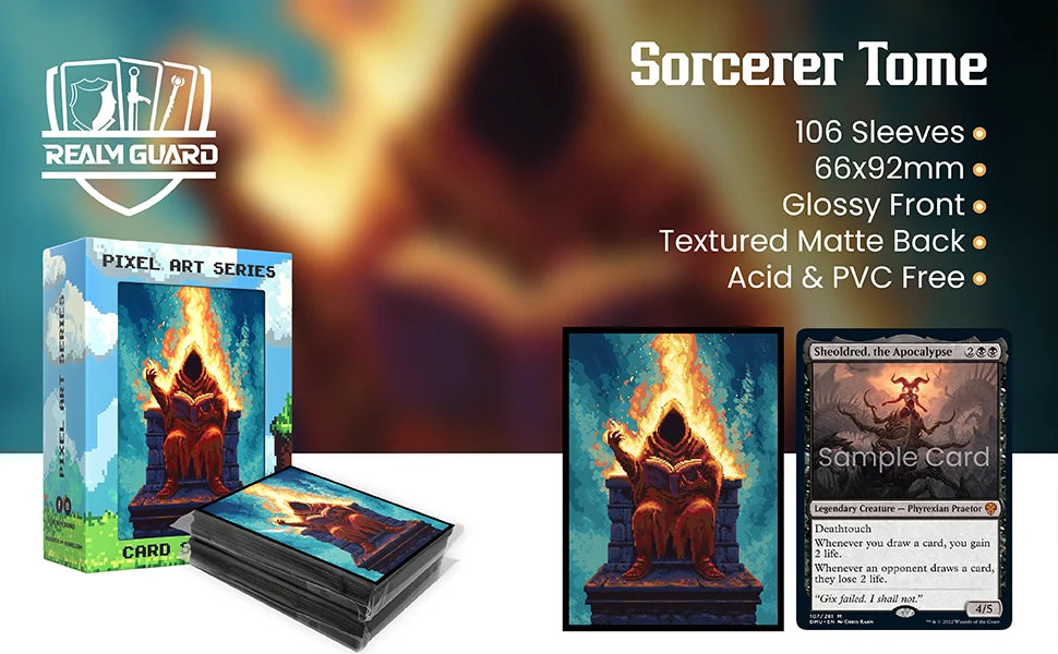 Realm Guard Card Sleeves (Pixel Series) - Sorcerer's Tome