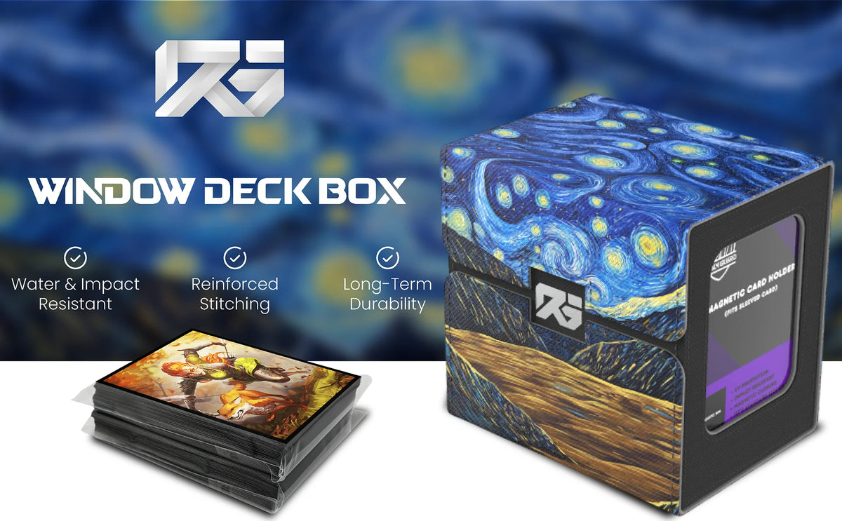 Realm Guard Windowed Deck Box: Starry Black Lotus