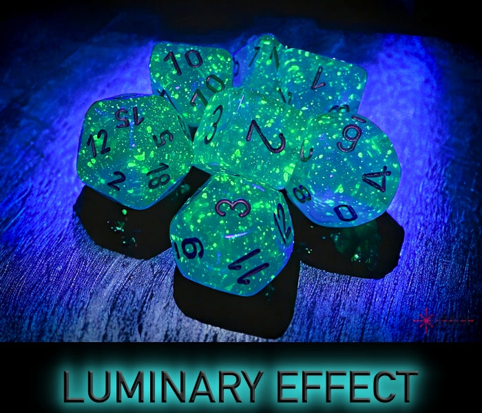 Chessex Polyhedral Dice Set: Borealis Luminary (Teal/Gold)