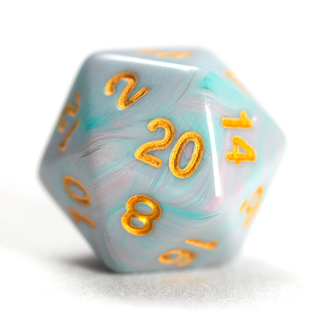 Sirius Polyhedral Dice Set: Unicorn (Teal/Gold) + Bonus D20
