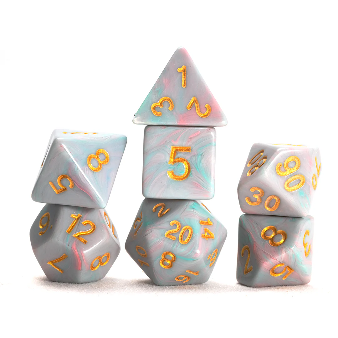 Sirius Polyhedral Dice Set: Unicorn (Teal/Gold) + Bonus D20