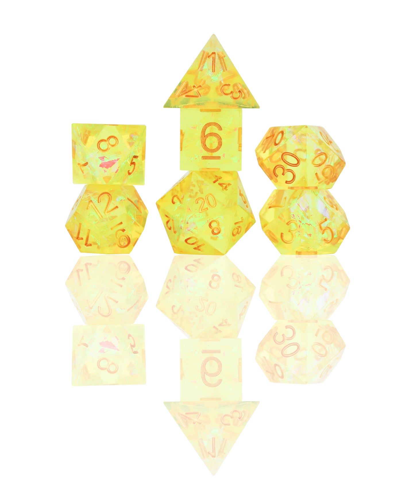 Sirius Polyhedral Dice Set: Sharp Fairy (Yellow/Gold)