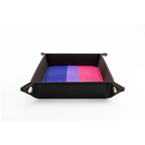 Fanroll Pride Velvet Dice Tray With Leather Backing - Bisexual