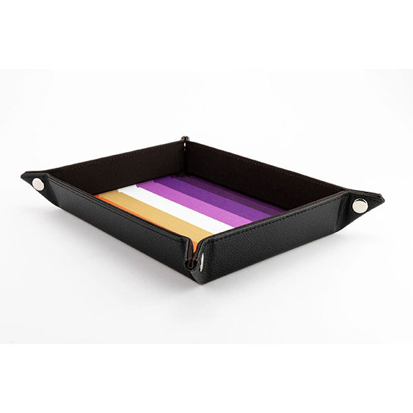 Fanroll Pride Velvet Dice Tray With Leather Backing - Lesbian