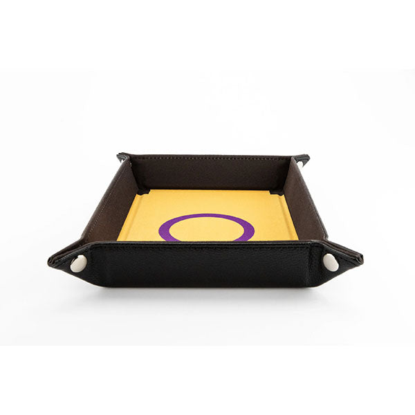 Fanroll Pride Velvet Dice Tray With Leather Backing - Intersex