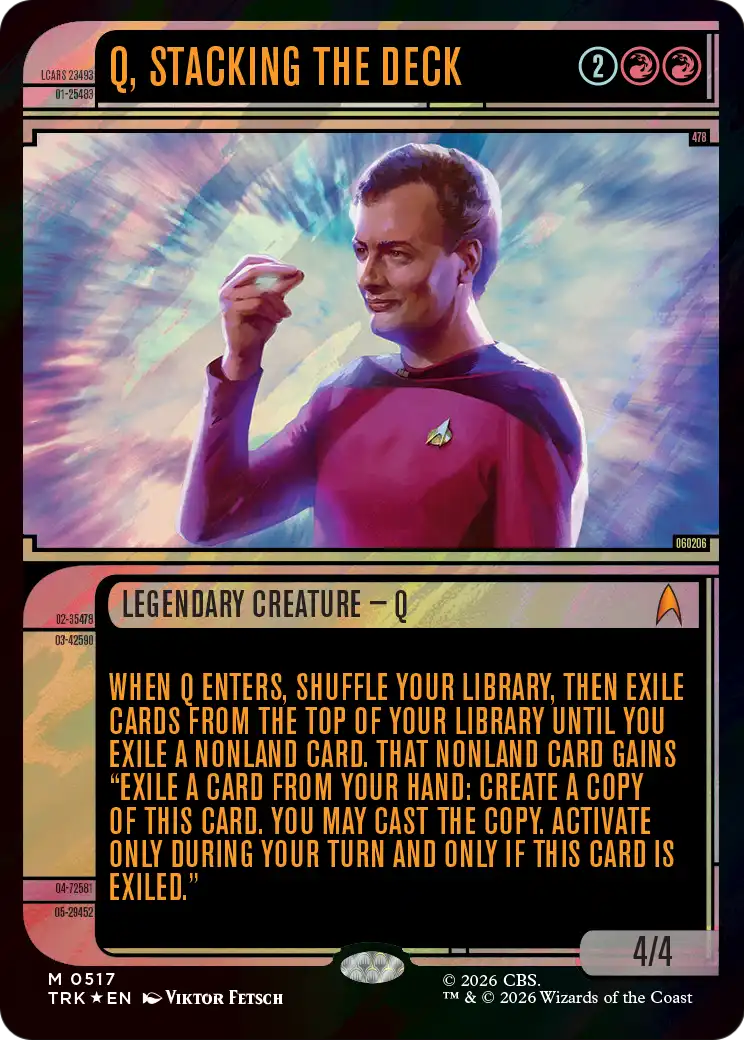 Q, Stacking the Deck (Showcase) (Surge Foil) [Star Trek]