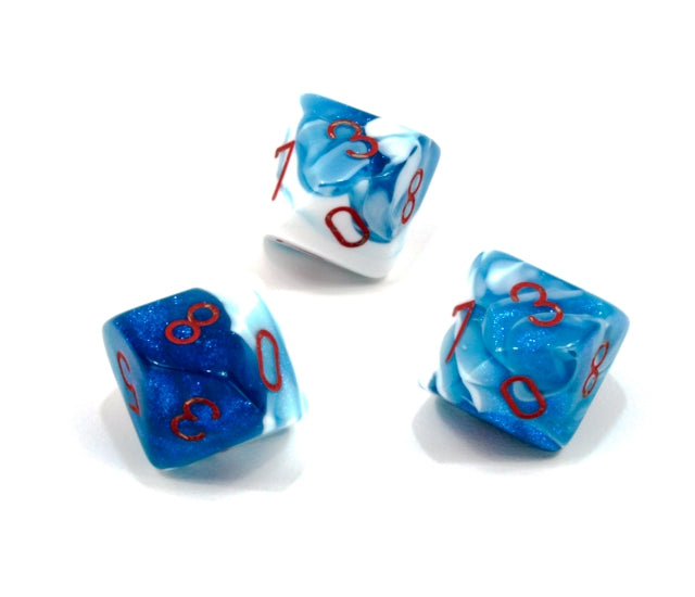 Chessex Polyhedral Dice Set: Gemini (Astral Blue-White/Red)