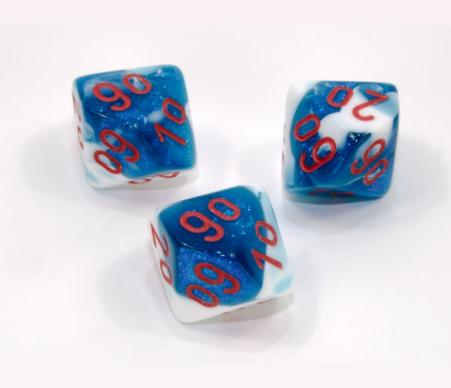Chessex Polyhedral Dice Set: Gemini (Astral Blue-White/Red)