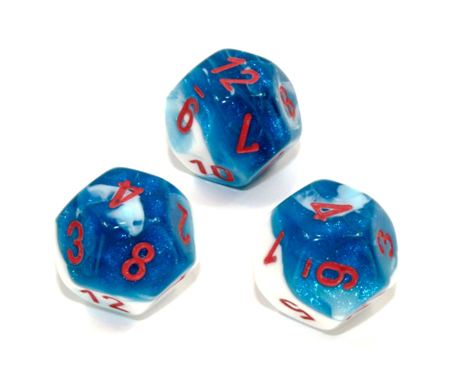 Chessex Polyhedral Dice Set: Gemini (Astral Blue-White/Red)
