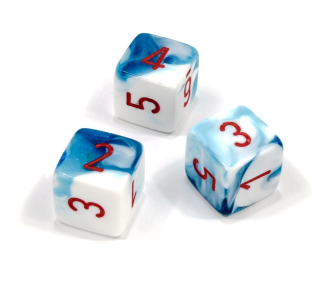 Chessex Polyhedral Dice Set: Gemini (Astral Blue-White/Red)
