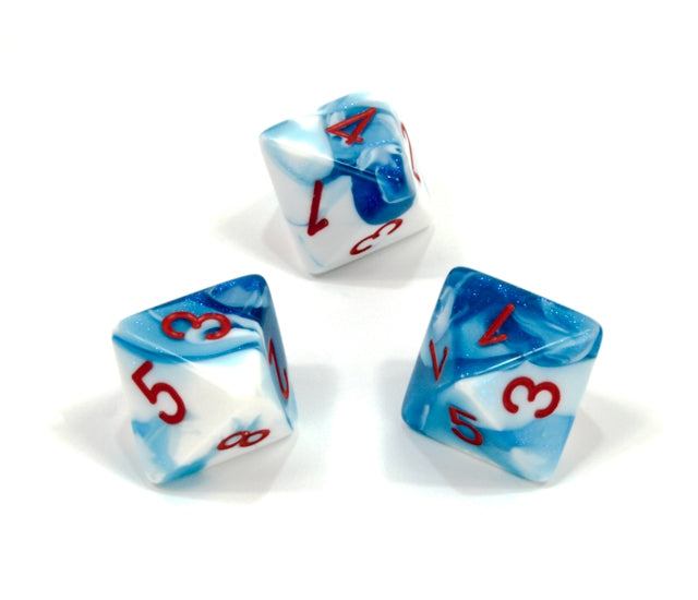 Chessex Polyhedral Dice Set: Gemini (Astral Blue-White/Red)