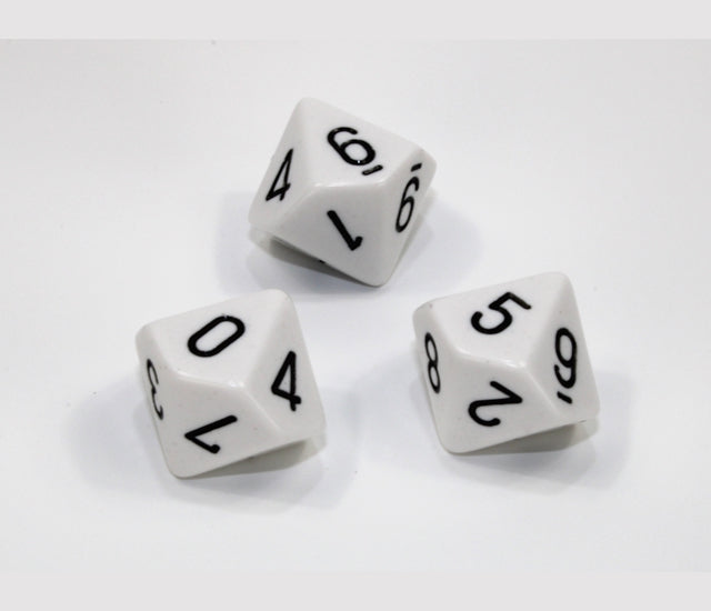 Chessex Polyhedral Dice Set: Opaque (White/Black)