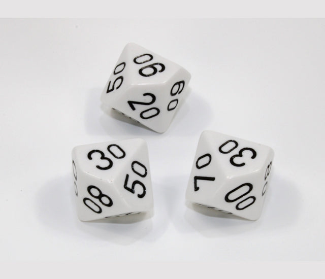 Chessex Polyhedral Dice Set: Opaque (White/Black)