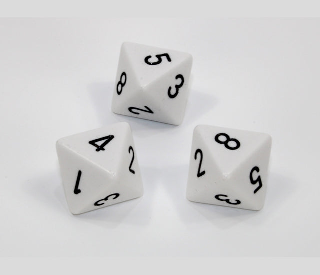 Chessex Polyhedral Dice Set: Opaque (White/Black)