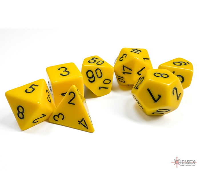 Chessex Polyhedral Dice Set: Opaque (Yellow/Black)