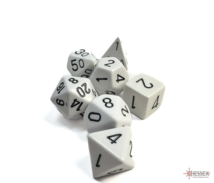 Chessex Polyhedral Dice Set: Opaque (White/Black)