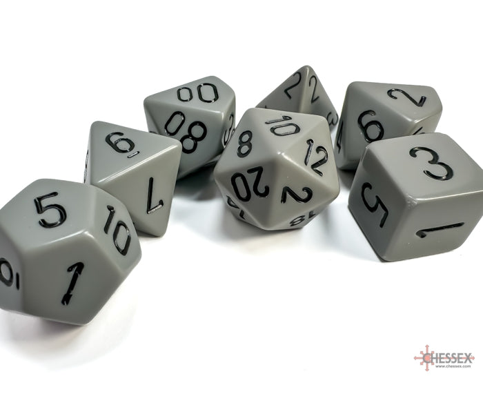 Chessex Polyhedral Dice Set: Opaque (Grey/Black)