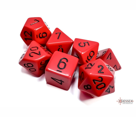 Chessex Polyhedral Dice Set: Opaque (Red/Black)