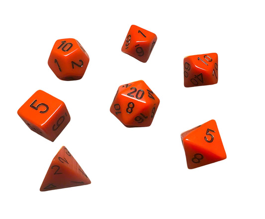Chessex Polyhedral Dice Set: Opaque (Orange/Black)