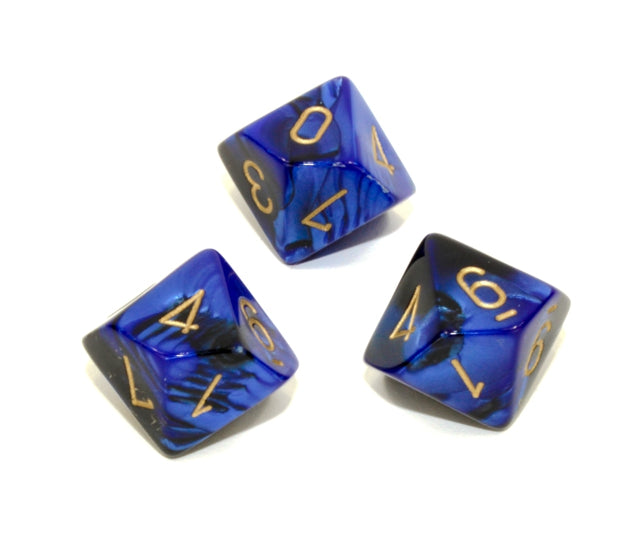 Chessex Polyhedral Dice Set: Gemini (Black-Blue/Gold)